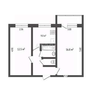 2-к квартира, вторичка, 44м2, 2/5 этаж