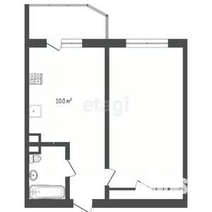1-к квартира, вторичка, 43м2, 2/17 этаж