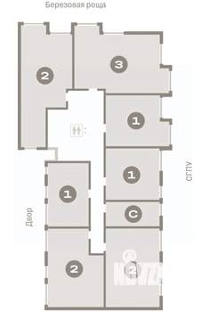 2-к квартира, вторичка, 64м2, 7/9 этаж