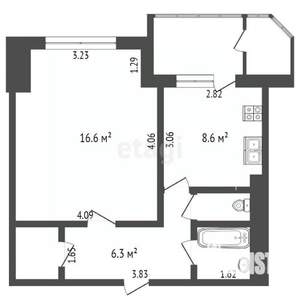 1-к квартира, вторичка, 42м2, 4/9 этаж
