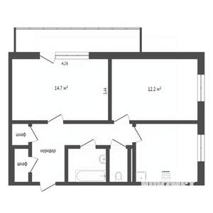 2-к квартира, вторичка, 49м2, 4/9 этаж