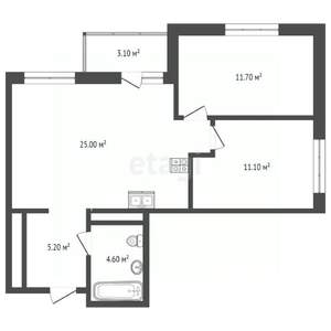 2-к квартира, вторичка, 57м2, 16/16 этаж