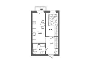 1-к квартира, вторичка, 29м2, 14/19 этаж