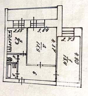 2-к квартира, вторичка, 50м2, 6/9 этаж