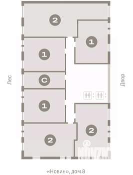 1-к квартира, вторичка, 51м2, 7/17 этаж