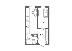 1-к квартира, вторичка, 29м2, 15/19 этаж