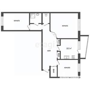 3-к квартира, вторичка, 73м2, 3/9 этаж