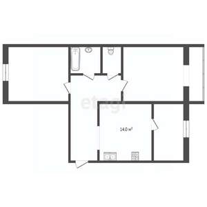 3-к квартира, вторичка, 69м2, 10/15 этаж