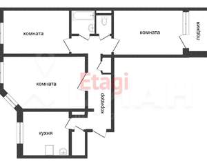 3-к квартира, вторичка, 70м2, 6/9 этаж