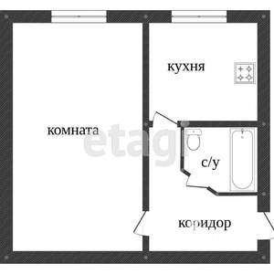 1-к квартира, вторичка, 29м2, 3/5 этаж