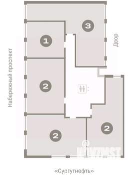 2-к квартира, вторичка, 74м2, 2/9 этаж