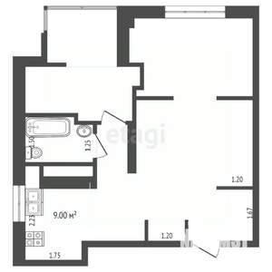 2-к квартира, вторичка, 48м2, 21/26 этаж