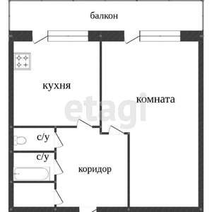 1-к квартира, вторичка, 34м2, 4/5 этаж