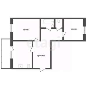 2-к квартира, вторичка, 53м2, 5/5 этаж