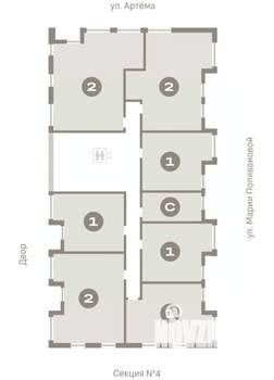 1-к квартира, вторичка, 45м2, 15/17 этаж