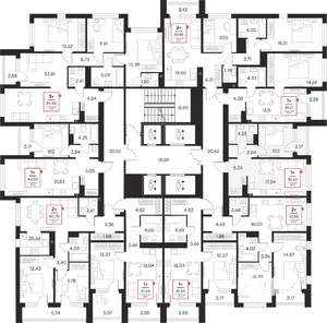 1-к квартира, вторичка, 42м2, 5/21 этаж