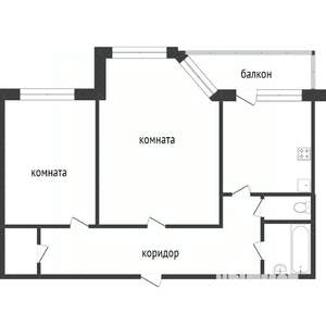 2-к квартира, вторичка, 55м2, 2/5 этаж