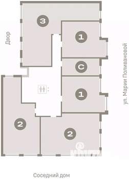 2-к квартира, вторичка, 73м2, 4/9 этаж