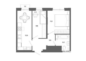 2-к квартира, вторичка, 42м2, 11/19 этаж