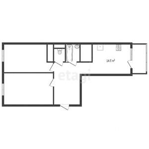 2-к квартира, вторичка, 65м2, 4/18 этаж