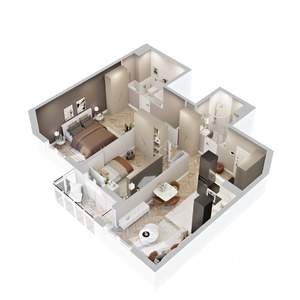 2-к квартира, вторичка, 73м2, 2/22 этаж