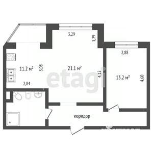 2-к квартира, вторичка, 61м2, 4/5 этаж