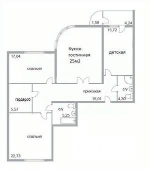 3-к квартира, вторичка, 112м2, 2/26 этаж