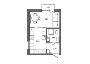 Студия квартира, вторичка, 25м2, 9/19 этаж