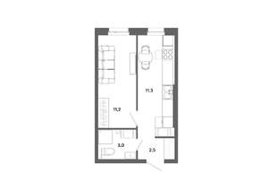 1-к квартира, вторичка, 28м2, 13/19 этаж