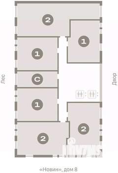 2-к квартира, вторичка, 65м2, 2/15 этаж