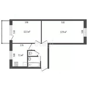 2-к квартира, вторичка, 45м2, 4/5 этаж