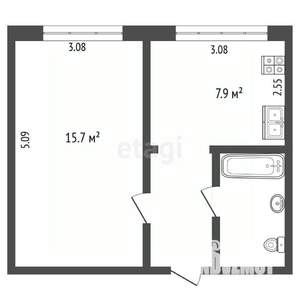 1-к квартира, вторичка, 31м2, 8/8 этаж