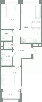2-к квартира, вторичка, 63м2, 4/9 этаж