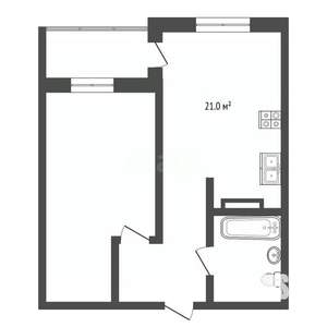 1-к квартира, вторичка, 42м2, 5/5 этаж