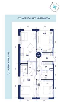 3-к квартира, вторичка, 90м2, 3/16 этаж