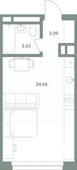 Студия квартира, вторичка, 31м2, 9/9 этаж