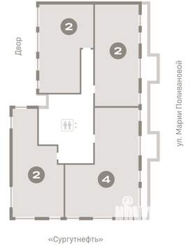 2-к квартира, вторичка, 73м2, 9/9 этаж