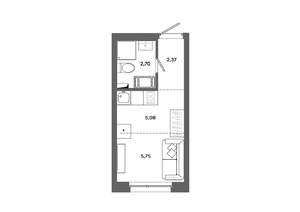 Студия квартира, вторичка, 16м2, 12/19 этаж