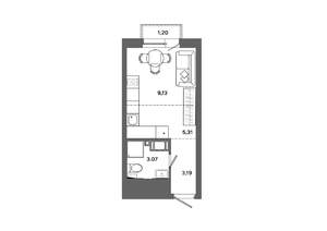 Студия квартира, вторичка, 21м2, 15/19 этаж