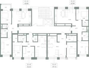 1-к квартира, вторичка, 49м2, 9/9 этаж