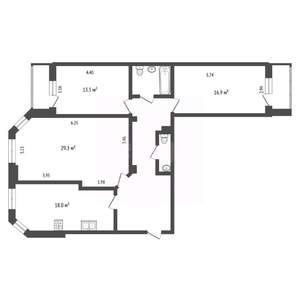 3-к квартира, вторичка, 104м2, 9/9 этаж