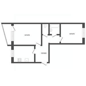 2-к квартира, вторичка, 53м2, 4/5 этаж