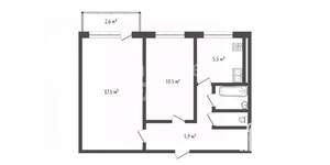2-к квартира, вторичка, 44м2, 3/5 этаж