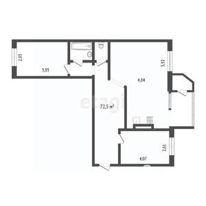 3-к квартира, вторичка, 73м2, 8/9 этаж
