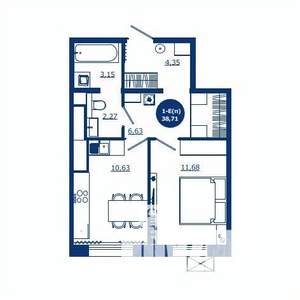 1-к квартира, вторичка, 38м2, 9/17 этаж