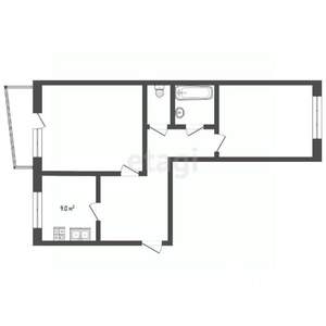 2-к квартира, вторичка, 53м2, 2/5 этаж
