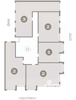 2-к квартира, вторичка, 74м2, 7/9 этаж