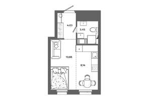 Студия квартира, вторичка, 26м2, 19/19 этаж