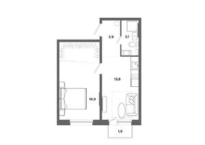 1-к квартира, вторичка, 40м2, 3/19 этаж