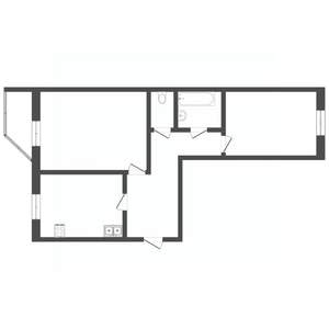 2-к квартира, вторичка, 52м2, 2/5 этаж